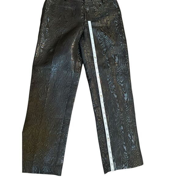 Anthropologie The Essential Slim Straight Pants Womens Sz 4 Black Motif Textured - Picture 11 of 16